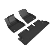 Kagu R1 & R2 1st & 2nd Row Floor Liner Set for 2020-2021 Tesla Model 3, Black