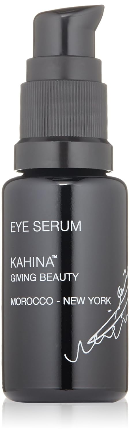 Kahina Eye Serum for Dark Circles, Eye Bags, and Puffiness - 0.5 fl oz - Light, Fast-Absorbing Under Eye Serum Reduces Fine Lines and Wrinkles - Anti Aging Serum Manufactured in the USA