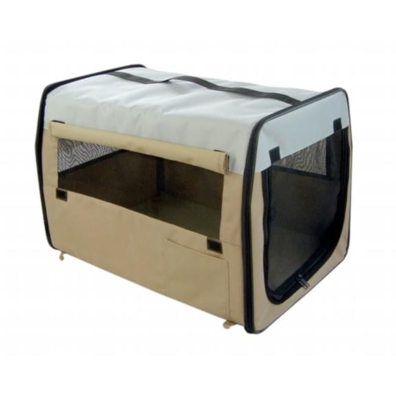 Kahki Folding Zippered Easy Pet Crate - LG