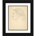 thumbnail image 1 of Kahlil Gibran 12x14 Black Ornate Wood Framed Double Matted Museum Art Print Titled: Profile and Superimposed&nbsp;Figure (Early 20th&nbsp;Century), 1 of 5