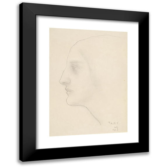 Kahlil Gibran 18x24 Black Modern Framed Museum Art Print Titled - Profile of a Woman (1923)