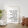 Kahlil Gibran Quote Wall Art Print, Your Children Are Not Your They The ...