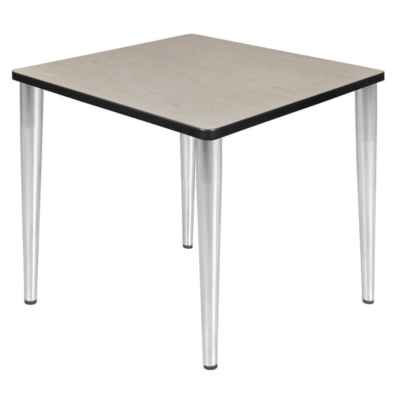 Kahlo 30" Square Tapered Leg Table- Maple/ Chrome