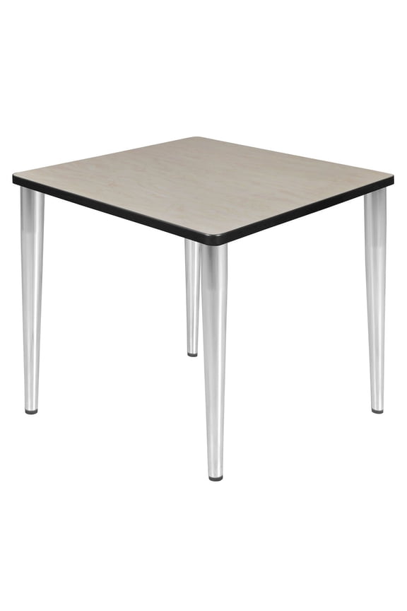 Kahlo 30" Square Tapered Leg Table- Maple/ Chrome
