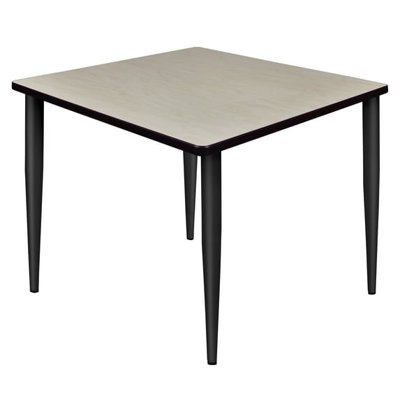 Kahlo 36" Square Tapered Leg Table- Maple/ Black