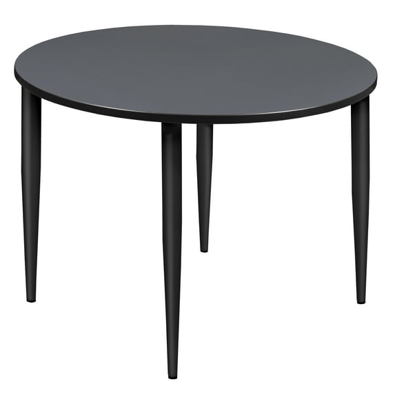 Kahlo 48" Round Tapered Leg Table- Grey/ Black