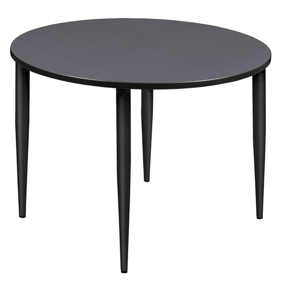 Kahlo 48" Round Tapered Leg Table- Grey/ Black