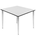 thumbnail image 1 of Kahlo 48" Square Tapered Leg Table- White/ Chrome, 1 of 7