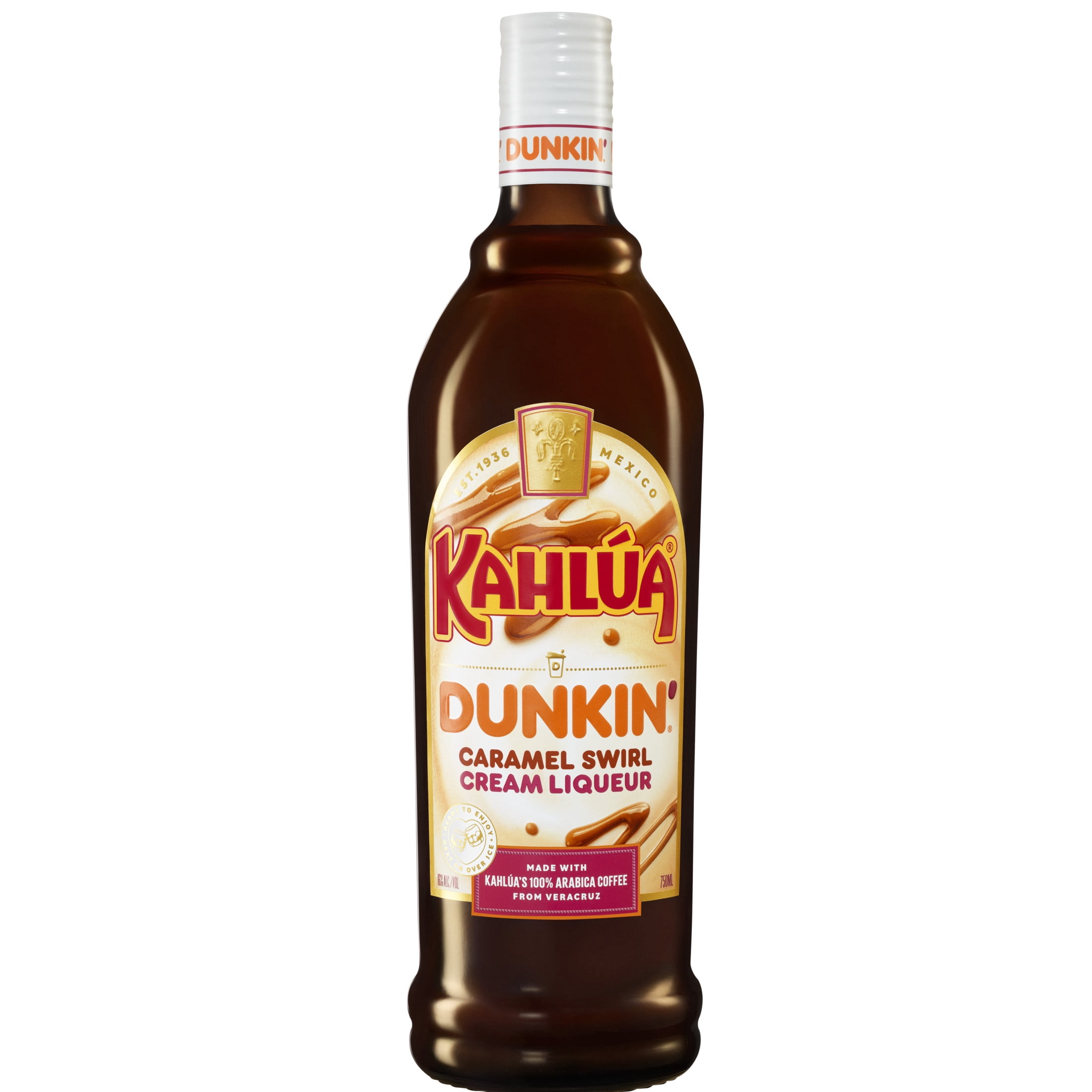 Kahlua Dunkin' Caramel Swirl Coffee Liqueur, 750 ml Bottle, 32 Proof ...