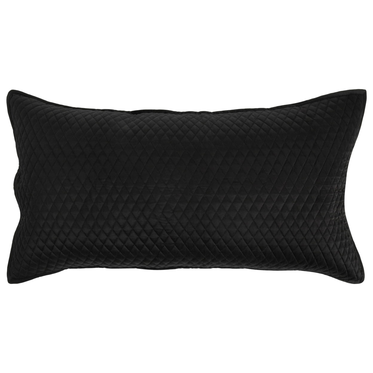 Kahn Hand Quilted Lumbar King Size Pillow Sham, Self Binding, Matte