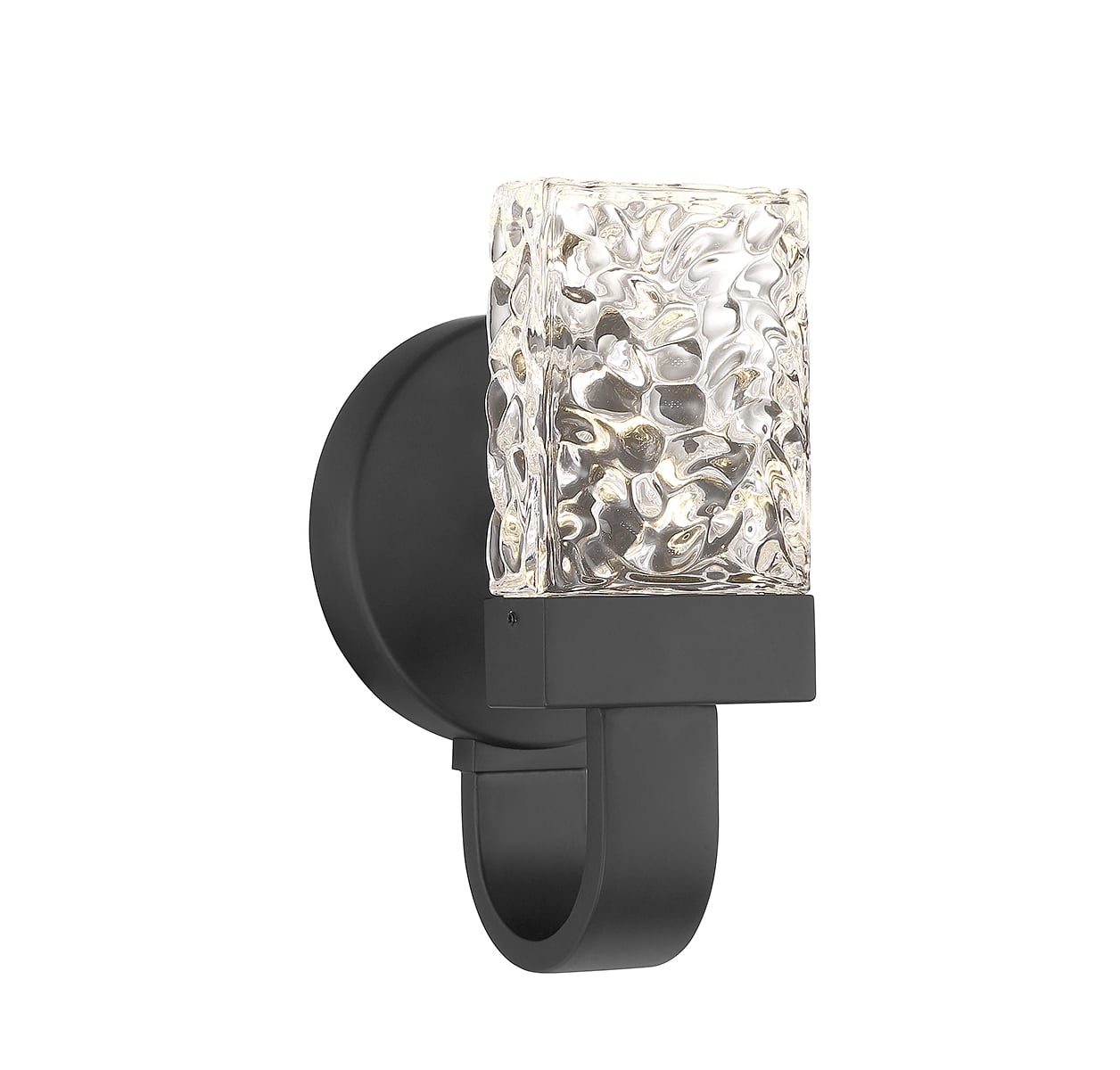 Matte Black Water Glass LED Wall Sconce