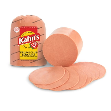 Kahn's Deli Fresh Deluxe Club Bologna Made with Turkey, Pork, Beef, Deli Sliced