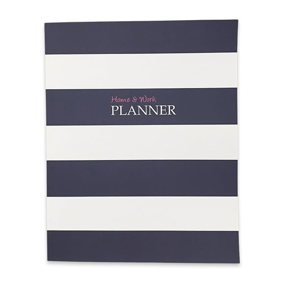 Kahootie Co Home and Work Planner, 8x10", Smooth Matte Soft Cover, Navy Stripe