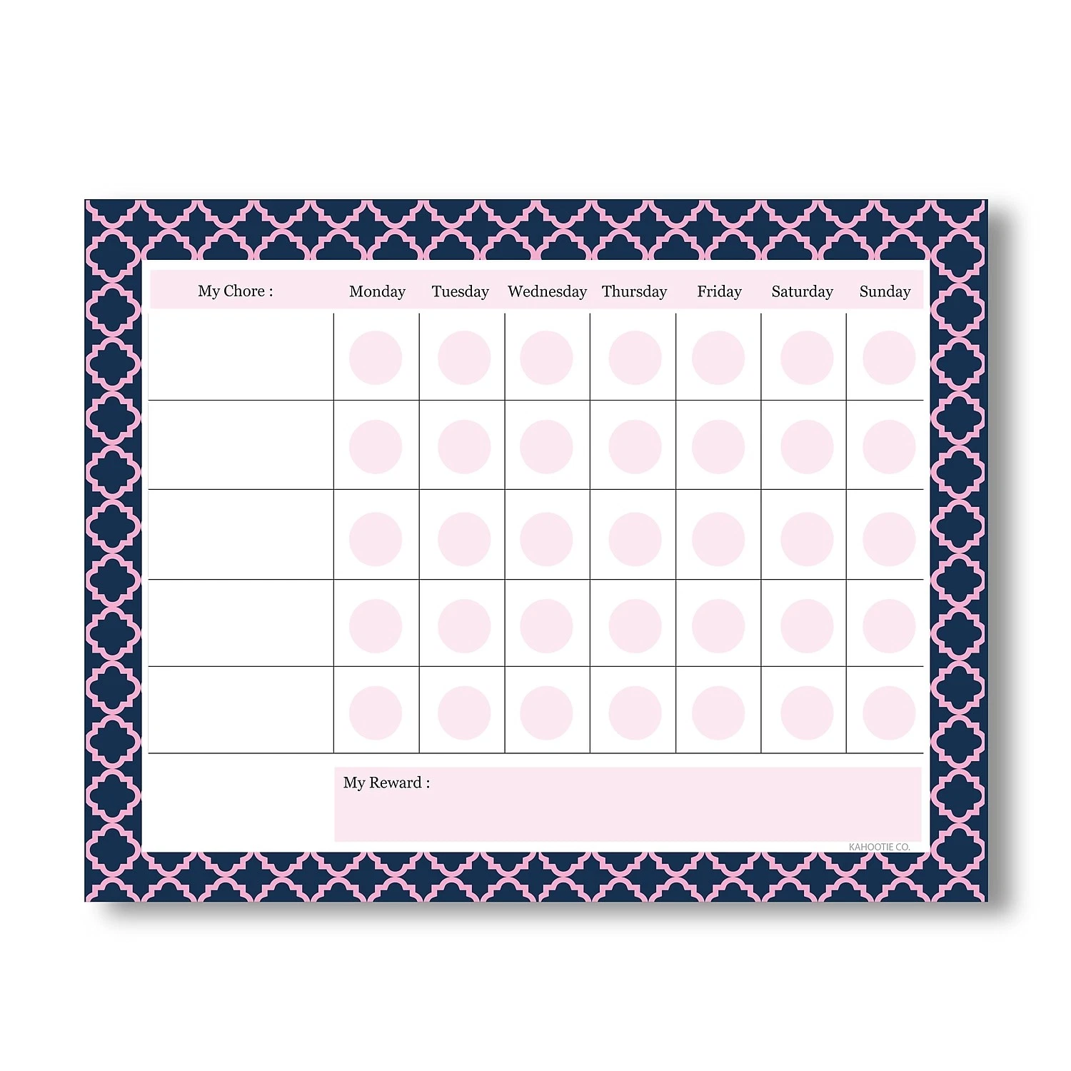 Kahootie Co. Kahootie Co Chore Chart Notepad 11" X 8.5" 50 Sheets Per Pad Navy