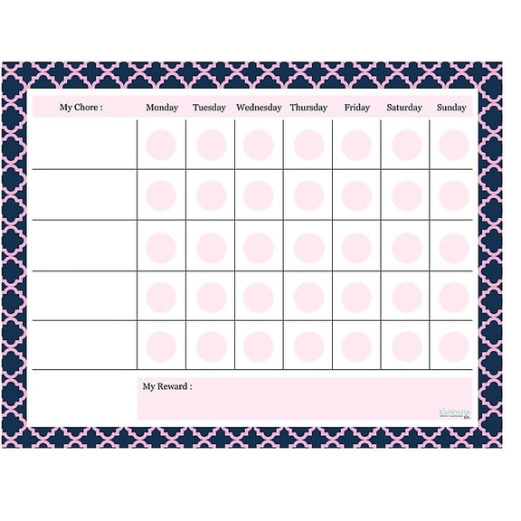 Kahootie Co Chore Chart Notepad, 11" x 8.5", 50 sheets per pad, Navy (KCNP06)