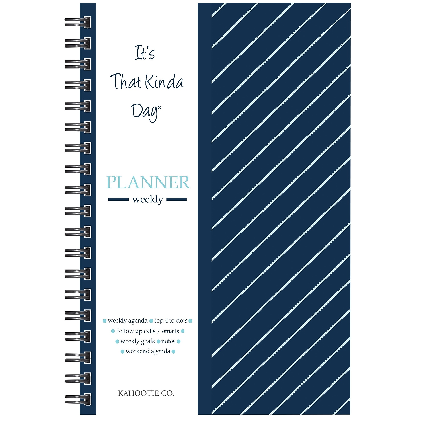 Kahootie Co. Kahootie Co Weekly Planner, 6-inch x 9-inch, Navy Stripe (ITKWNS)