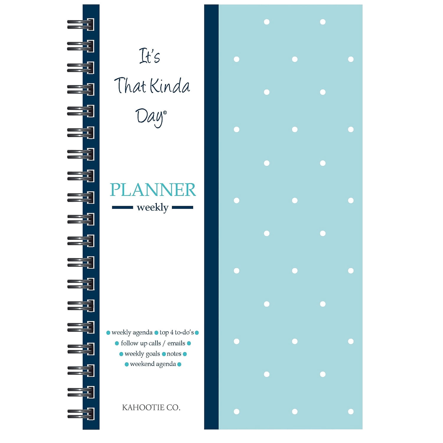 Kahootie Co. Kahootie Co Weekly Planner, 6-inch x 9-inch, Teal Polka Dot (ITKWTPD)