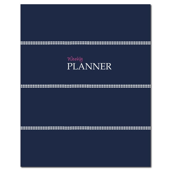 Kahootie Co® Weekly Planner, 8"x10", Navy Mini Stripes