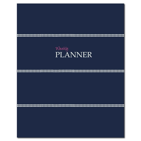 Kahootie Co Weekly Planner, 8"x10", Navy Mini Stripes