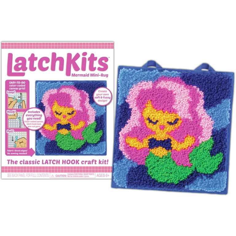 Kahootz DIY Crafting Mermaid Yarn Latch Kit Mini Rug - Walmart.com