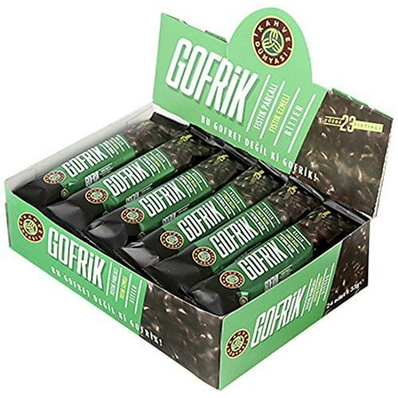 Kahve Dunyasi Gofrik Pistachio Dark Chocolate Wafers, 33 g, Pack of 24