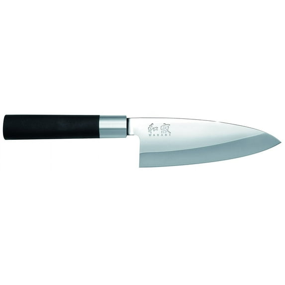 Kai 6715D Wasabi Black Deba Knife, 6-Inch