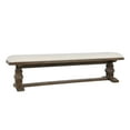 thumbnail image 1 of Kai 71 Inch Upholstered Dining Bench, Solid Wood, Turned Pedestals, Brown, 1 of 5