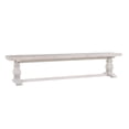 thumbnail image 1 of Kai 83 Inch Reclaimed Pine Dining Bench, Turned Pedestals, Antique White- Saltoro Sherpi, 1 of 6