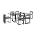 thumbnail image 1 of Kai Anastasia 7 Piece Rectangular  Dining Set with Light Gray Faux Leather, 1 of 8