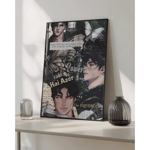 Kai Azer "The Enforcer" Powerless Bookish Collage Dark Academia Aesthetic Book Boyfriend, Unframed Poster