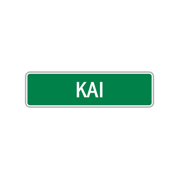 Kai Girls Children Indoor Outdoor Unique Name Letter Printed Label Wall Plaque Decoration Aluminum Metal Sign 4"x13.5"