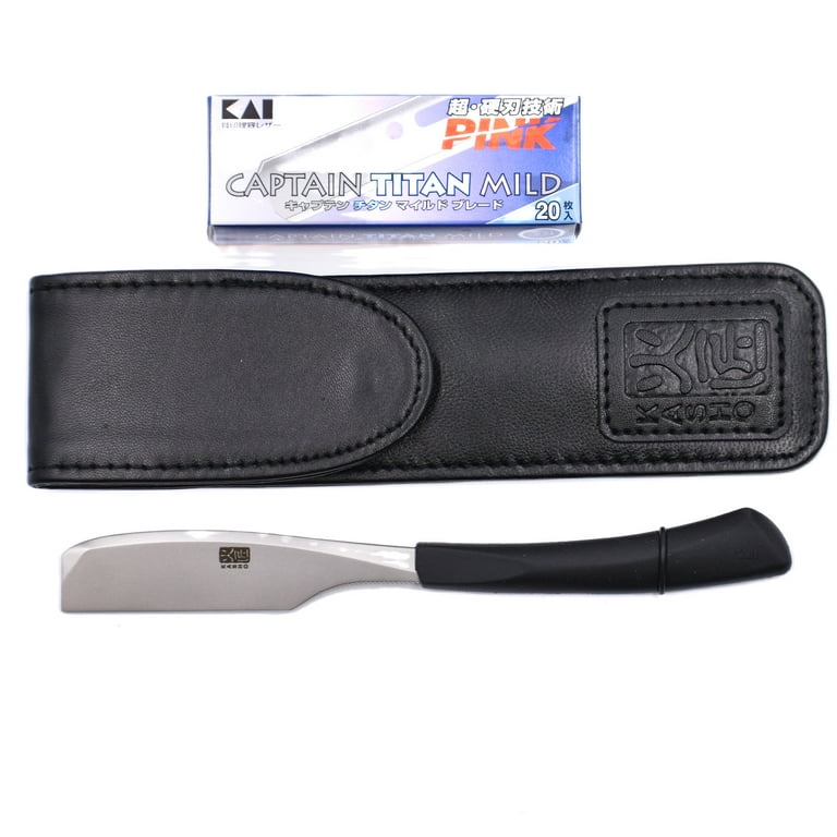 schickシック FEATHERフェザー KAIカイキャプテンブレード セット Kai Kasho Captain Japanese Straight Edge Barbering Razor with