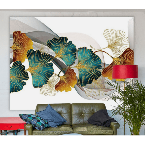 KaiSha LED Tapestry Modern Art Dcor Wall Hanging Home Decoration Bedroom Dorm Living Room Bohemian Nature Landscape Abstract Boho Floral Flower Garden (Large)