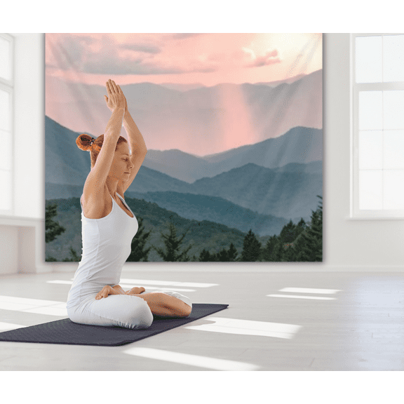 KaiSha LED Tapestry Wall Hanging; Modern Art Dcor Hanging Home Decoration Bedroom Dorm Living Room Bohemian Nature Landscape Abstract Floral Flower (Medium)