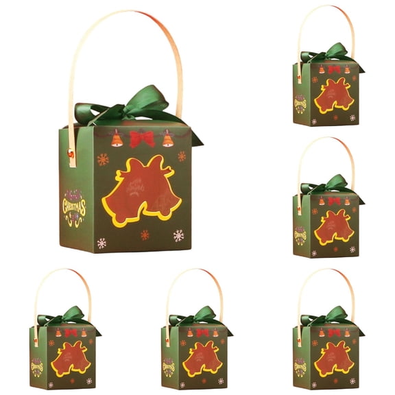 KaiXunRui Gift Box Gift Boxes With Lids for Presents Christmas Gift Boxes 10PCS Christmas Xmas Cookie With Window Cardboard Paper For Pastries Cupcakes Candy And Portable Box