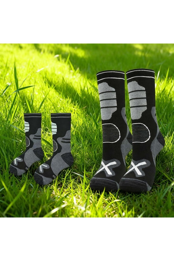 KaiXunRui Kids Wool Socks Boys Winter Boots Grips Kids Ski Socks Colorful Patterned Thermal Insulated Socks for Winter Sports Comfortable for Boys & Girls