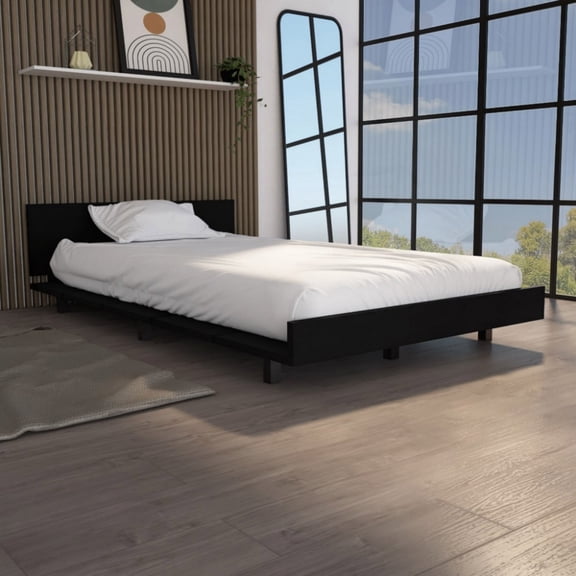 Kaia Bed Base - Black, Easy to Assemble Headboard