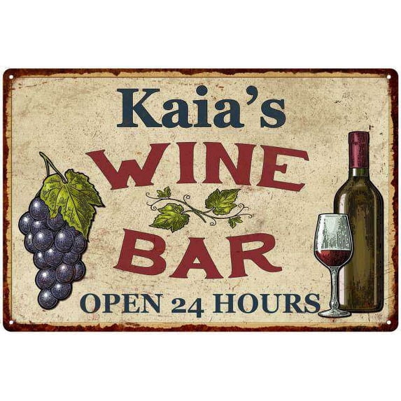 Kaia's Rustic Wine Bar Sign Wall Décor Kitchen Gift 12x18 Metal 112180056102