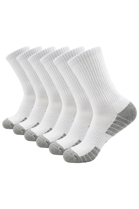 Men's Socks 6 pack Athletic Socks Terry Cushioned Ball Socks Breathable Winter Comfort Training Socks