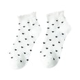 thumbnail image 1 of Kaiare Womens Ankle Ruffle Socks Cute Heart Print Cotton Socks Low Cut Lightweight Soft Fall Spring Casual Socks, 1 of 3