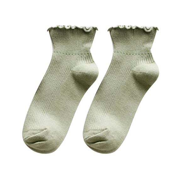 Kaiare Womens Ankle Ruffle Socks Ribbed Knit Low Cut Socks Soft Breathable Elegant Fall Spring Casual Socks