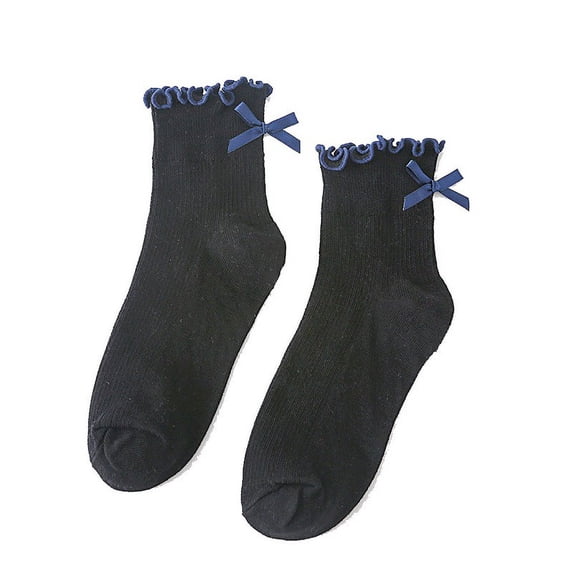 Kaiare Womens Socks Bow Ruffle Trim Ankle Socks Soft Sweet Elegant Cute Stylish Casual For Girls Short Socks