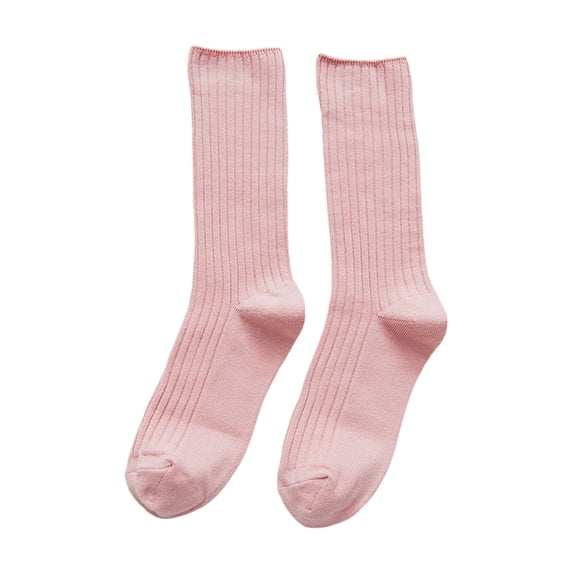 Kaiare Womens Socks Pure Cotton Knitted Mid Calf Socks Cute Soft Casual Spring Autumn Slouch Socks