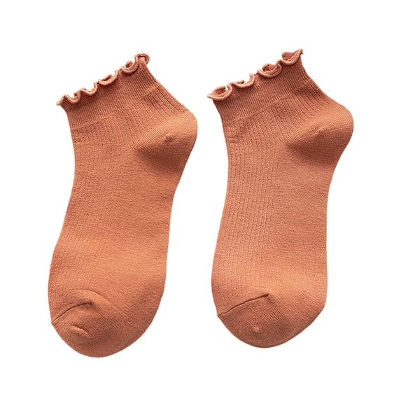 Kaiare Womens Socks Ruffle Edge Cotton Socks Thin Loose Low Cut Socks Comfy Casual Short Spring Summer Socks