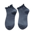 thumbnail image 1 of Kaiare Womens Socks Ruffle Edge Cotton Socks Thin Loose Low Cut Socks Comfy Casual Short Spring Summer Socks, 1 of 1