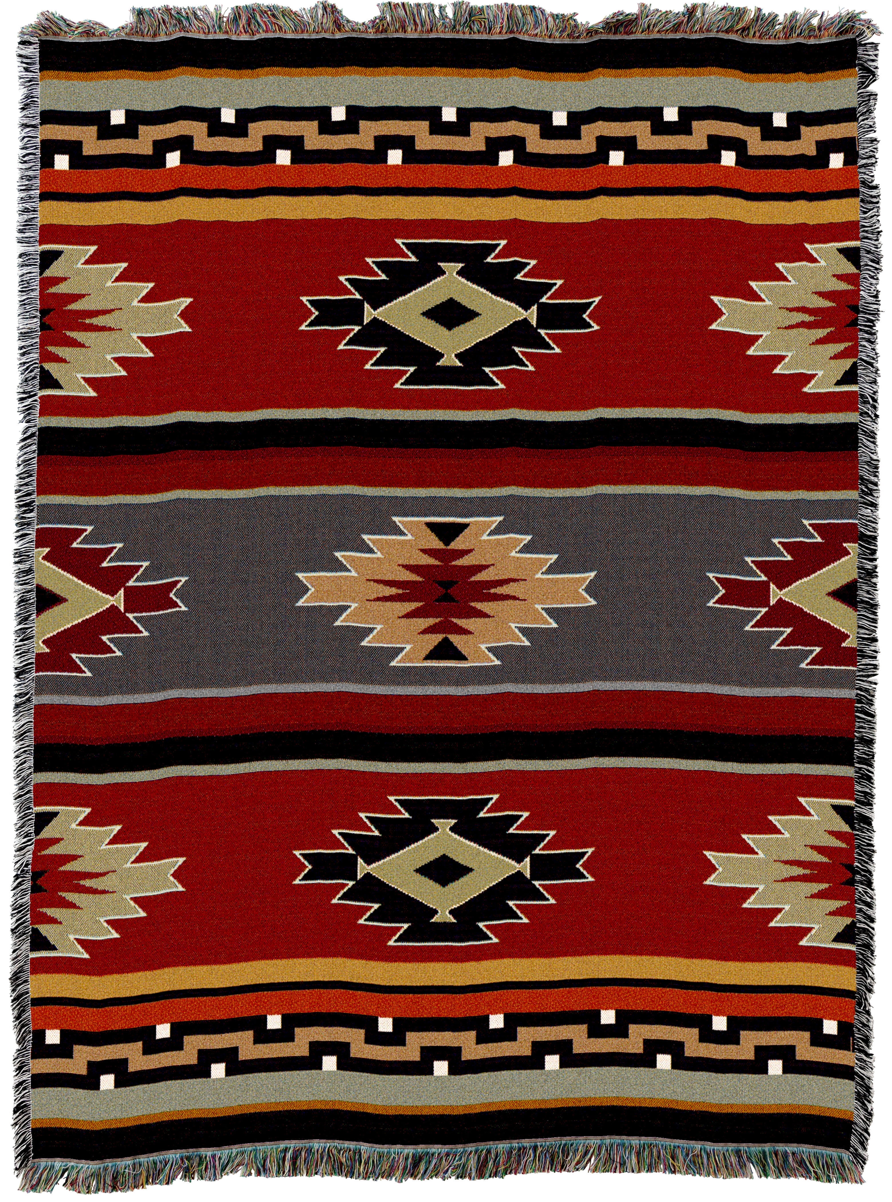 Pure Country Weavers Kaibab Blanket - Southwest - Tapestry Throw Woven from Cotton - Made in The USA (72x54)