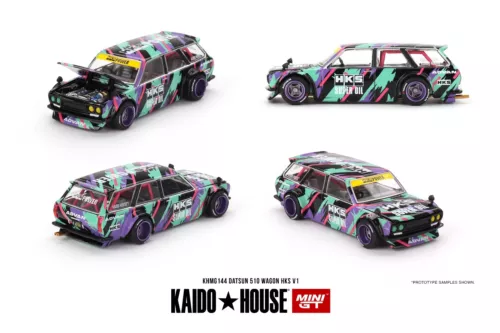 Dronehint.com Kaido House x Mini GT 1:64 Datsun KAIDO 510 Wagon HKS V1 Diecast Car KHMG144