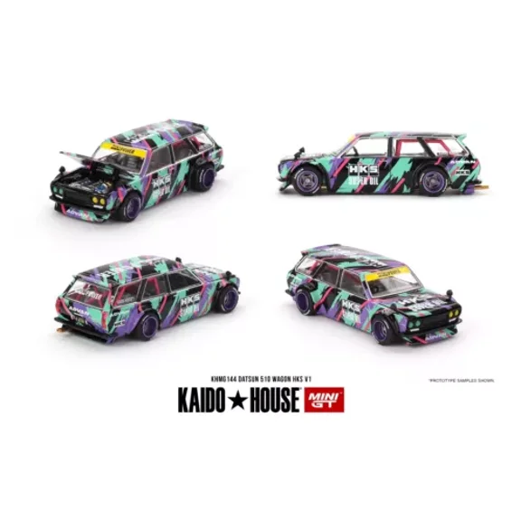 Dronehint.com Kaido House x Mini GT 1:64 Datsun KAIDO 510 Wagon HKS V1 Diecast Car KHMG144