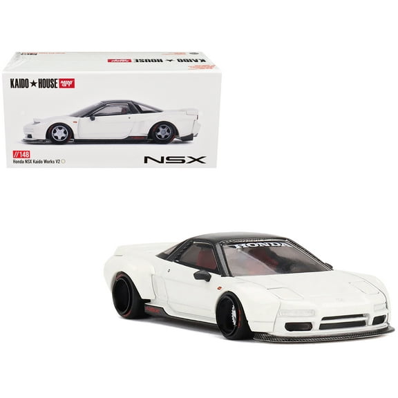 Honda NSX "Kaido Works V2" White with Black Top (Designed by Jun Imai) "Kaido House" Special 1/64 Diecast Model Car by Mini GT