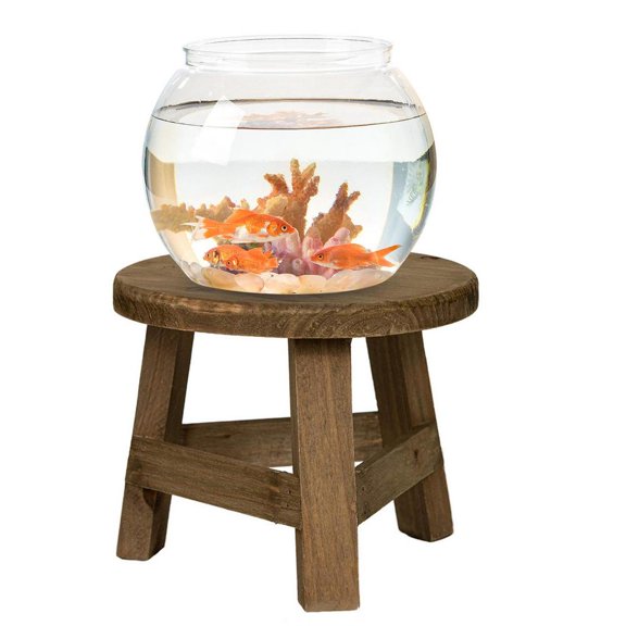 Kaigelin Indoor Plant Table Wooden Potted Plant Support Stool Indoor Plant Round Display Table for Living Room Kitchen Balcony Study Room Entrance method